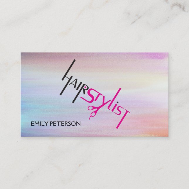 Colourful Watercolor Background And Text Design Business Card (Front)