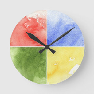 colourful watercolor background for your design round clock
