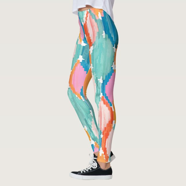 Colourful Watercolor Background Leggings (Left)