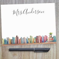 Colourful Watercolor Books Teacher Name