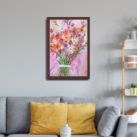 Colourful Watercolor Bouquet Daisies Art