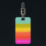 Colourful Watercolor Bright Rainbow Stripes Name Luggage Tag<br><div class="desc">This stylish custom luggage tag features a cute air brushed rainbow in bright colours. Personalise it with your name. Great gift idea.</div>
