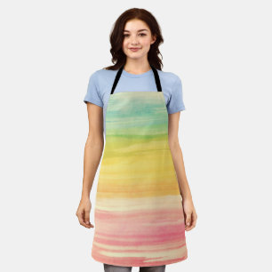Colourful Watercolor Brushstrokes Apron