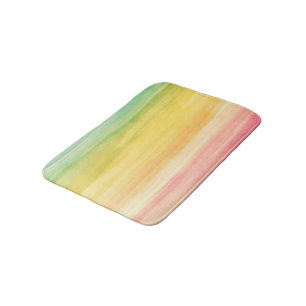 Colourful Watercolor Brushstrokes Bath Mat