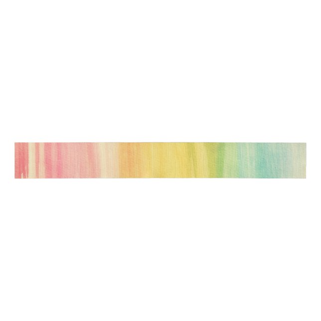 Colourful Watercolor Brushstrokes Grosgrain Ribbon (Front)