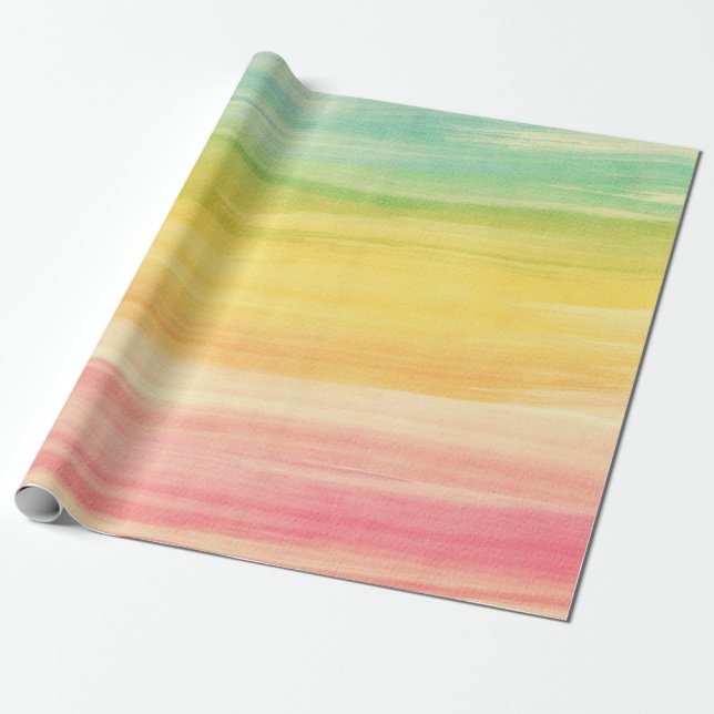 Colourful Watercolor Brushstrokes Wrapping Paper (Unrolled)