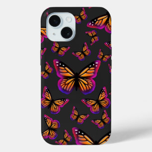 Colourful watercolor butterflies iPhone 15 case