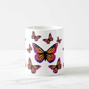 Colourful watercolor butterflies coffee mug