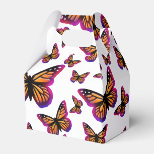 Colourful watercolor butterflies favour box