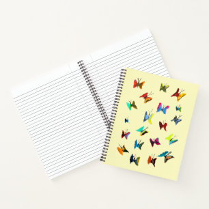 Colourful watercolor butterflies notebook