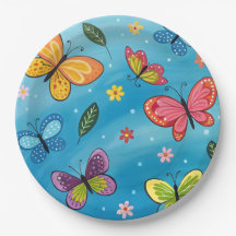 Colourful watercolor butterflies