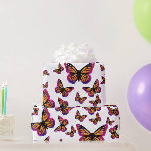 Colourful watercolor butterflies wrapping paper