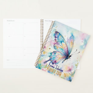 Colourful Watercolor Butterfly Floral Planner