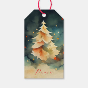 Colourful Watercolor Christmas Tree Gift Tags