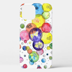 Colourful Watercolor Circles Abstract iPhone 12 Case