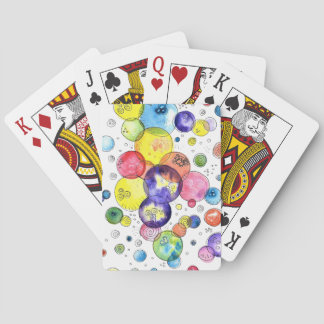 Colourful Watercolor Circles Abstract Playing Cards