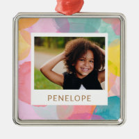 Colourful Watercolor Circles and Dots Name Photo