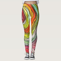 Colourful Watercolor Circles Ink Lines Dots Dashes