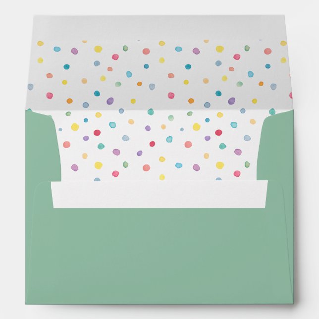 Colourful Watercolor Confetti Birthday Envelope (Back (Bottom))
