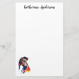 Colourful Watercolor Dachshund Stationery