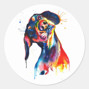 Colourful Watercolor Dachshund Sticker