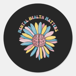 Colourful Watercolor Daisy Mental Health S Sticker