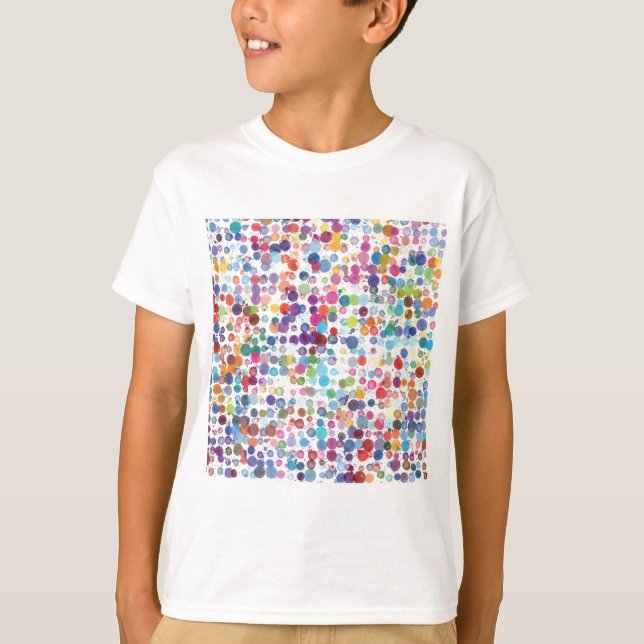 Colourful Watercolor Dot Pattern T-Shirt (Front)