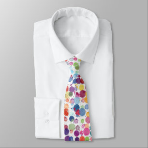 Colourful Watercolor Dot Pattern Tie
