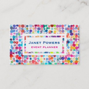 colourful watercolor dots custom business cards