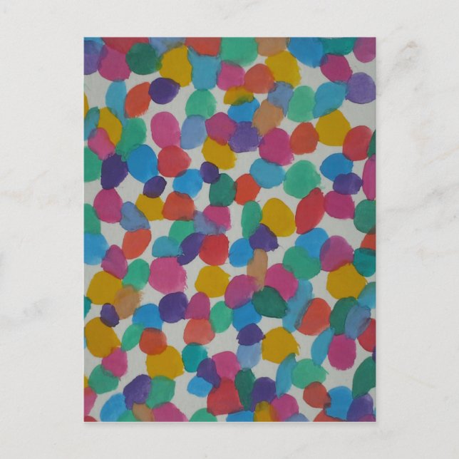 Colourful Watercolor Dots Postcard (Front)