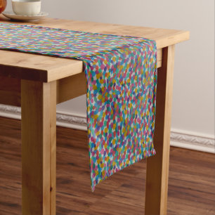 Colourful Watercolor Dots Short Table Runner