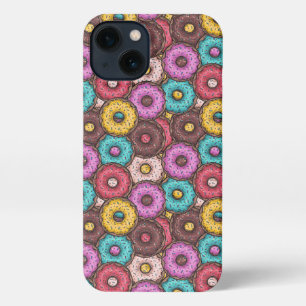 Colourful Watercolor Doughnuts with Sprinkles Patt iPhone 13 Case