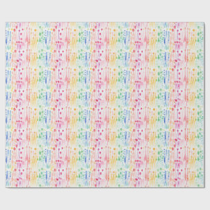 Colourful Watercolor Drip Seamless Pattern Wrapping Paper