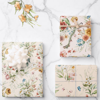 Colourful Watercolor Dutch Still Life Floral Art Wrapping Paper Sheet