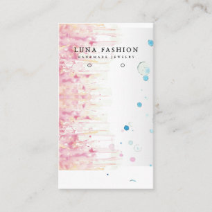 Colourful Watercolor Earring & Necklace Display Calling Card