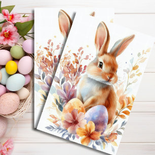 Colourful watercolor Easter Eggs and Bunny Tissue Paper