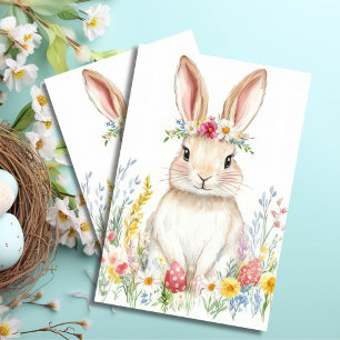 Colourful watercolor Easter Eggs and Bunny Tissue Paper