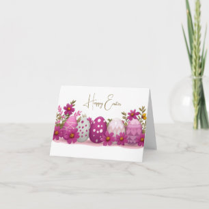 Colourful Watercolor Easter Eggs Holiday Card