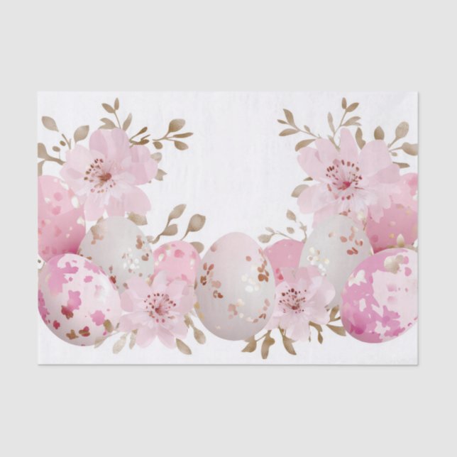 Colourful watercolor Easter Eggs Tissue Paper (Front)