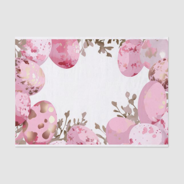 Colourful watercolor Easter Eggs Tissue Paper (Front)