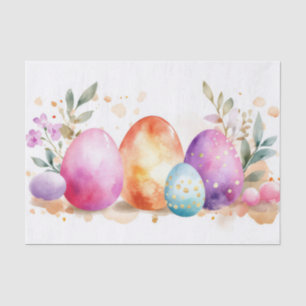 Colourful watercolor Easter Eggs Tissue Paper
