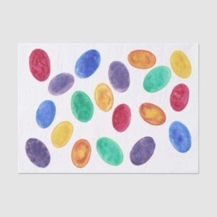 Colourful Watercolor Easter Eggs Tissue Paper
