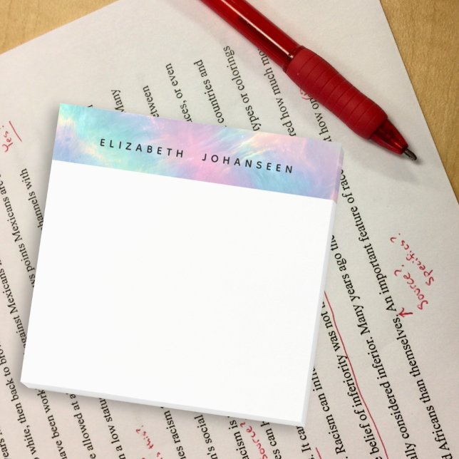 Colourful Watercolor Faux Holographic Opal Stone Post-it Notes (Creator Uploaded)
