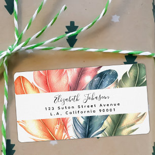 Colourful Watercolor Feathers Black Script Name