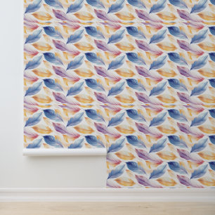 Colourful Watercolor Feathers Wallpaper