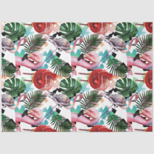 Colourful Watercolor Flamingo Series Design 21 Tissue Paper