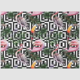 Colourful Watercolor Flamingo Series Design 5 Tissue Paper