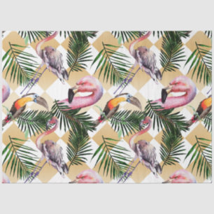 Colourful Watercolor Flamingo Series Design 8 Tissue Paper