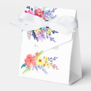 Colourful Watercolor Floral Baby Shower Favour Box