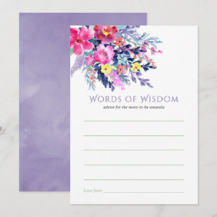 Colourful Watercolor Floral Baby Shower Mum Advice Invitation